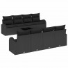 Zestaw Sof na Ogród z przechowywaniem 9 pcs Czarny polirattan