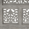 Parawan 4-panelowy, rzeźbiony, szary, 160x165 cm, drewno mango