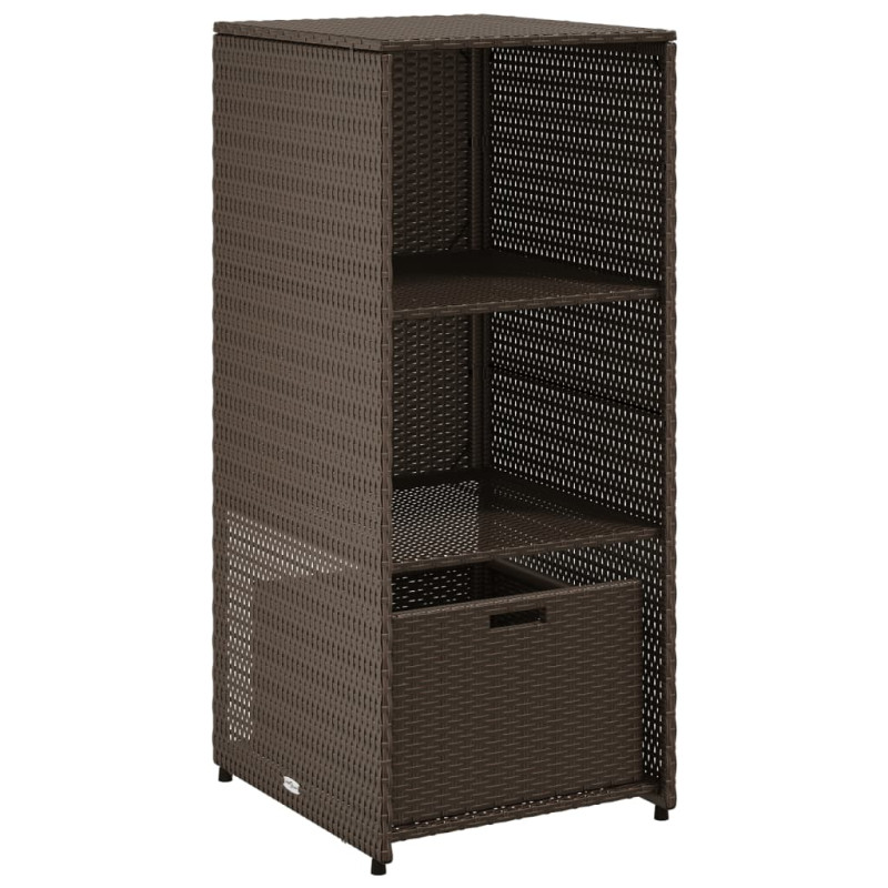 Szafka ogrodowa, brązowa, 50x55x115 cm, polirattan