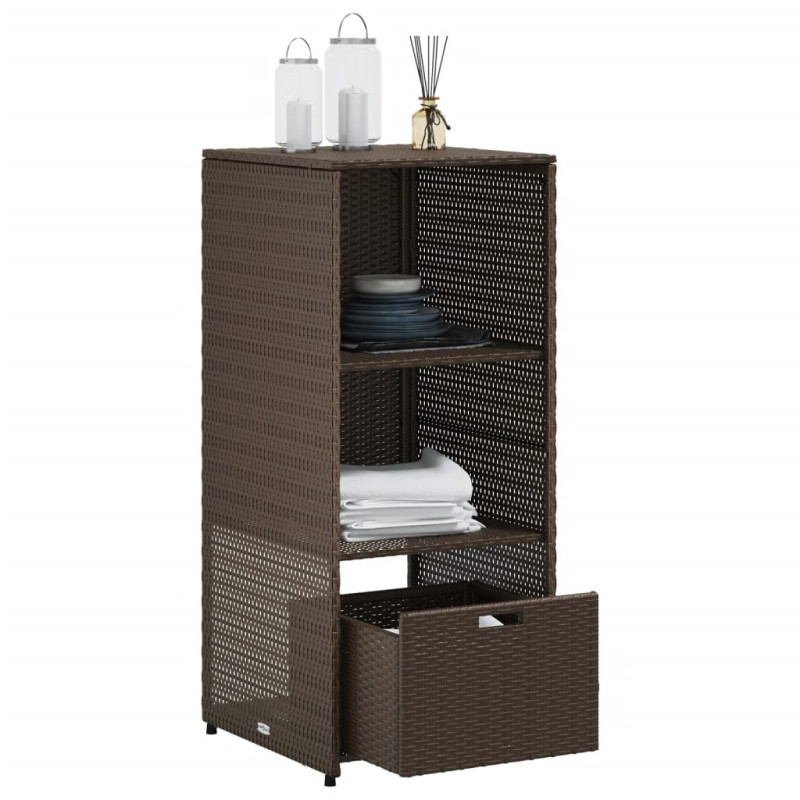 Szafka ogrodowa, brązowa, 50x55x115 cm, polirattan