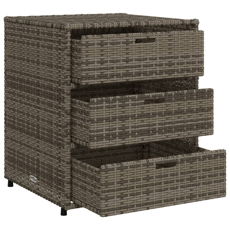 Szafka ogrodowa, szara, 55x59x69 cm, polirattan