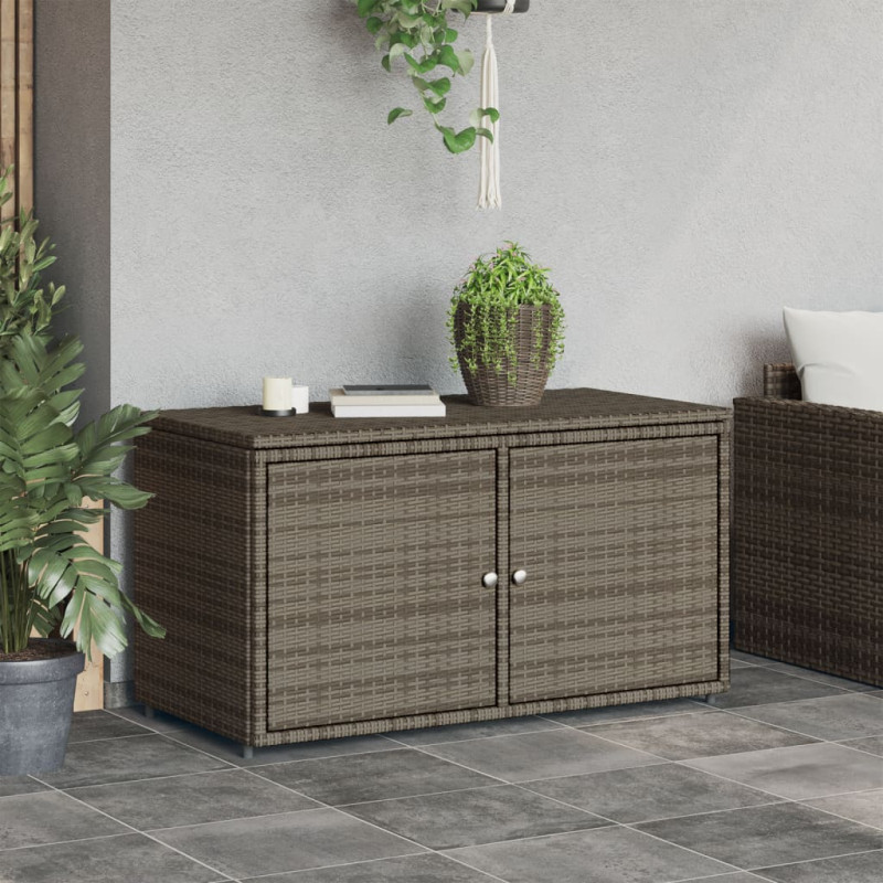 Szafka ogrodowa, szara, 110x55x60,5 cm, polirattan