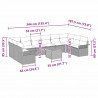 Zestaw Sof na Ogród 11 pcs Beżowy i kremowy polirattan