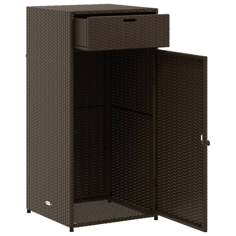 Szafka ogrodowa, brązowa, 55x55x111 cm, polirattan