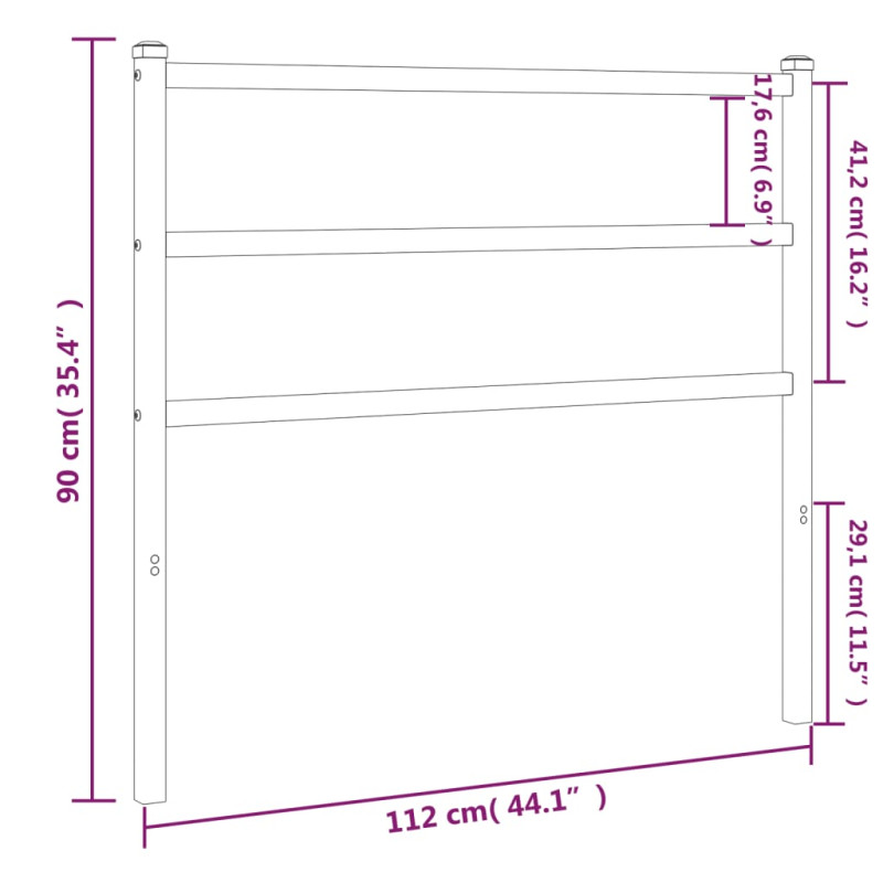 Metalowe wezgłowie, białe, 107 cm