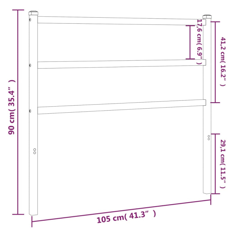 Metalowe wezgłowie, czarne, 100 cm