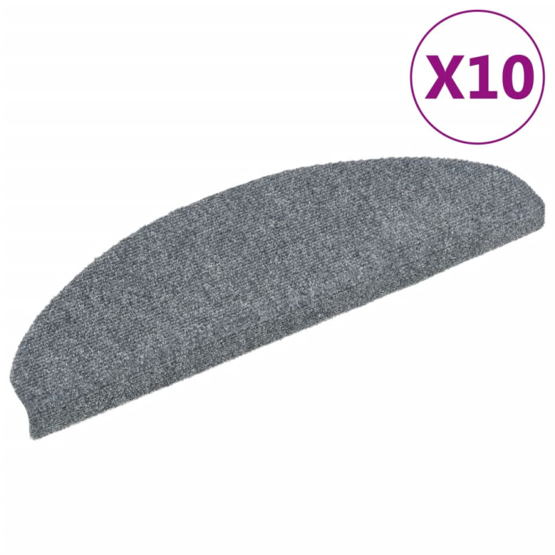 Samoprzylepne nakładki na schody, 10 szt., szare, 65x21x4 cm
