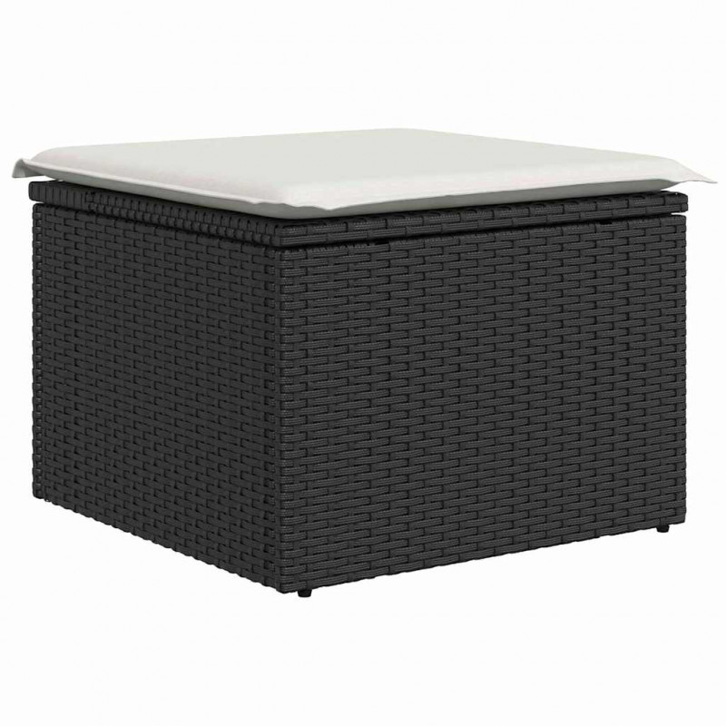 Zestaw Sof na Ogród 9 pcs Czarny i kremowy Technorattan