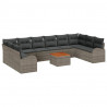Zestaw Sof na Ogród z przechowywaniem 11 pcs Szary polirattan