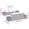 Zestaw Sof na Ogród 7 pcs Beżowy i jasnoszary polirattan