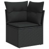 Zestaw Sof na Ogród z poduszką 5 pcs Czarny Technorattan
