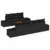 Zestaw Sof na Ogród z przechowywaniem 8 pcs Czarny polirattan