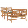 Zestaw Sof na Ogród 3 pcs Naturalny Lite drewno teakowe