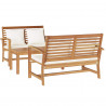 Zestaw Sof na Ogród 3 pcs Naturalny Lite drewno teakowe