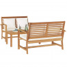 Zestaw Sof na Ogród 3 pcs Naturalny Lite drewno teakowe