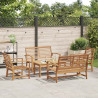 Zestaw Sof na Ogród 5 pcs Naturalny Lite drewno teakowe