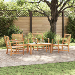 Zestaw Sof na Ogród 5 pcs Naturalny Lite drewno teakowe