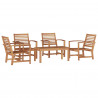 Zestaw Sof na Ogród 5 pcs Naturalny Lite drewno teakowe