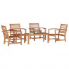 Zestaw Sof na Ogród 5 pcs Naturalny Lite drewno teakowe