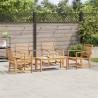 Zestaw Sof na Ogród 5 pcs Naturalny Lite drewno teakowe