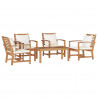 Zestaw Sof na Ogród 5 pcs Naturalny Lite drewno teakowe