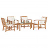 Zestaw Sof na Ogród 5 pcs Naturalny Lite drewno teakowe