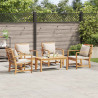 Zestaw Sof na Ogród 5 pcs Naturalny Lite drewno teakowe