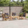 Zestaw Sof na Ogród 5 pcs Naturalny Lite drewno teakowe