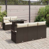 Zestaw Sof na Ogród z poduszką 6 pcs Brązowy Rattan poli