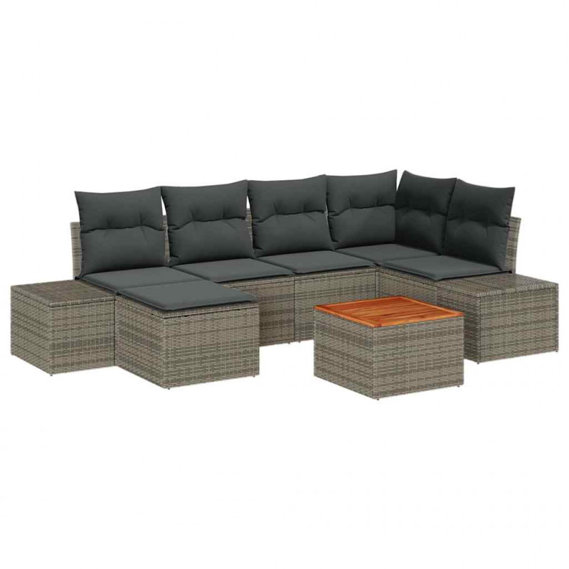 Zestaw Sof na Ogród 7 pcs Szary
