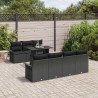 Zestaw Sof na Ogród z poduszką 8 pcs Czarny Rattan poli