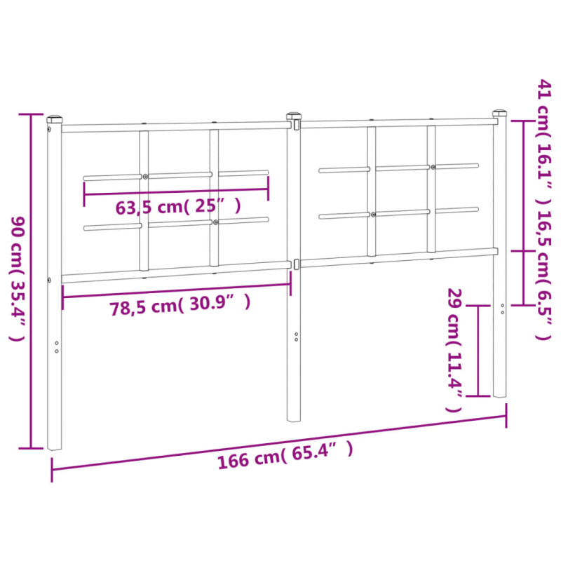 Metalowe wezgłowie, białe, 160 cm