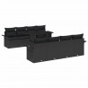 Zestaw Sof na Ogród z poduszką 9 pcs Czarny Rattan poli