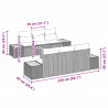 Zestaw Sof na Ogród z poduszką 7 pcs Czarny Polirattan