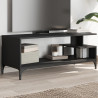 Szafka RTV, czarna, 102x40x41 cm, materiał drewnopochodny, stal