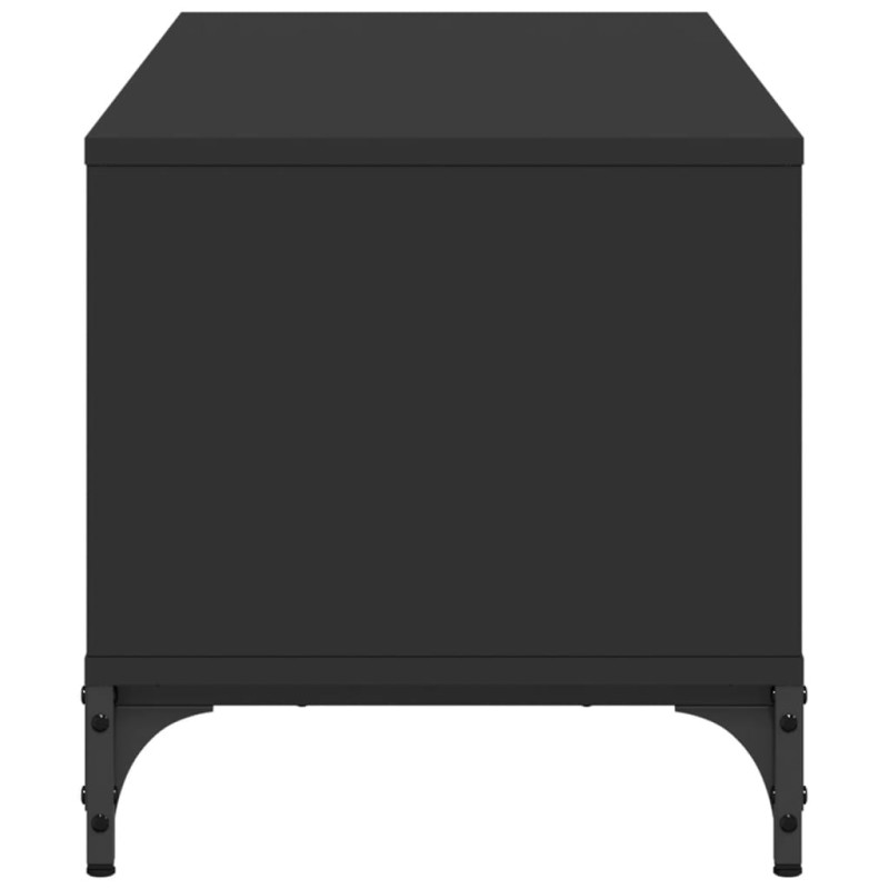 Szafka RTV, czarna, 102x40x41 cm, materiał drewnopochodny, stal
