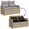 Zestaw Sof na Ogród z poduszką 10 pcs Beżowy Rattan poli