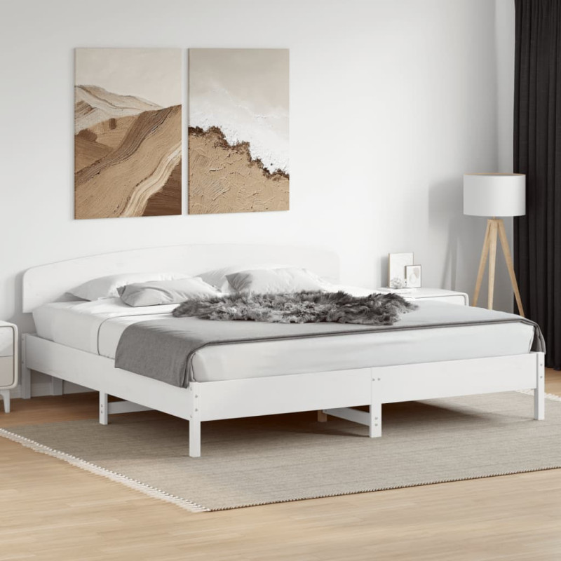 Wezgłowie do łóżka, białe, 200 cm, lite drewno sosnowe