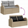 Zestaw Sof na Ogród z poduszką 5 pcs Beżowy Rattan poli