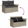 Zestaw Sof na Ogród z poduszką 10 pcs Jasnoszary Rattan poli