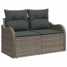 Zestaw Sof na Ogród z poduszką 6 pcs Szary Rattan poli