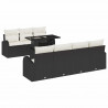 Zestaw Sof na Ogród z poduszką 8 pcs Czarny Rattan poli