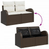 Zestaw Sof na Ogród z poduszką 8 pcs Brązowy Rattan poli