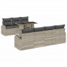 Zestaw Sof na Ogród z poduszką 8 pcs Jasnoszary Rattan poli