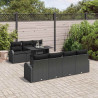 Zestaw Sof na Ogród z poduszką 8 pcs Czarny Rattan poli