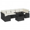 Zestaw Sof na Ogród z poduszką 8 pcs Czarny Rattan poli