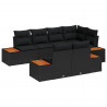 Zestaw Sof na Ogród z poduszką 7 pcs Czarny Technorattan