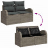 Zestaw Sof na Ogród z poduszką 9 pcs Szary Rattan poli