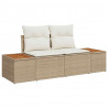Zestaw Sof na Ogród 8 pcs Beżowy i kremowy Technorattan