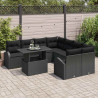 Zestaw Sof na Ogród z poduszką 9 pcs Czarny Rattan poli